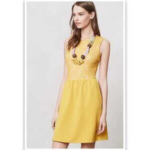 Maeve Yellow Dress Lace in Size M
